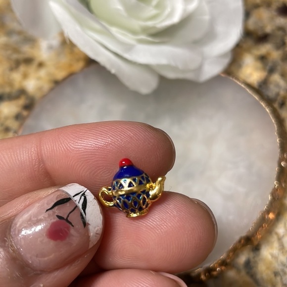 Mix Matched Blue Tea Time Cup Studs - Picture 8 of 12